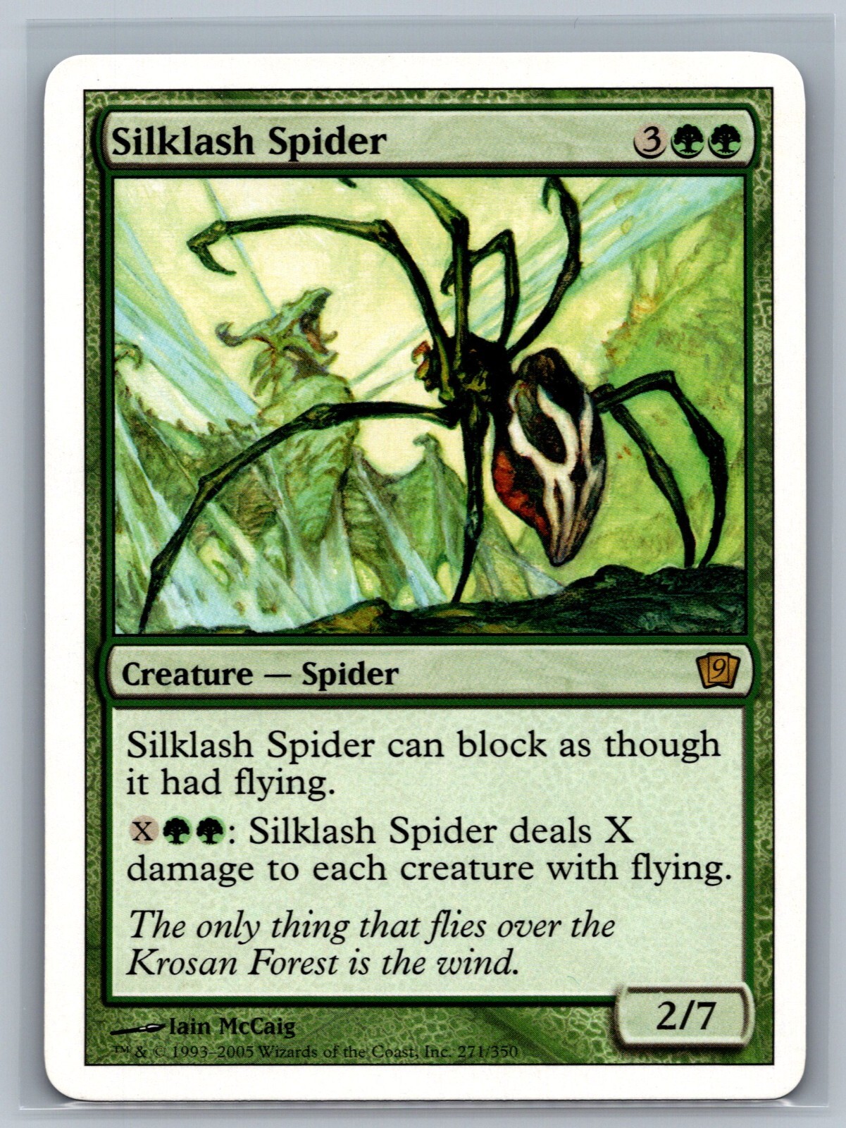 Magic The Gathering 9th Edition Silklash Spider #271/350 MTG TCG CCG Ninth