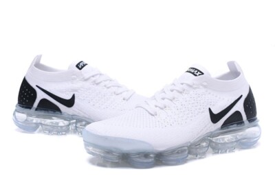 Nike VaporMax Flyknit 2 Men s Shoes Black White Full-Length Air Cushion Running