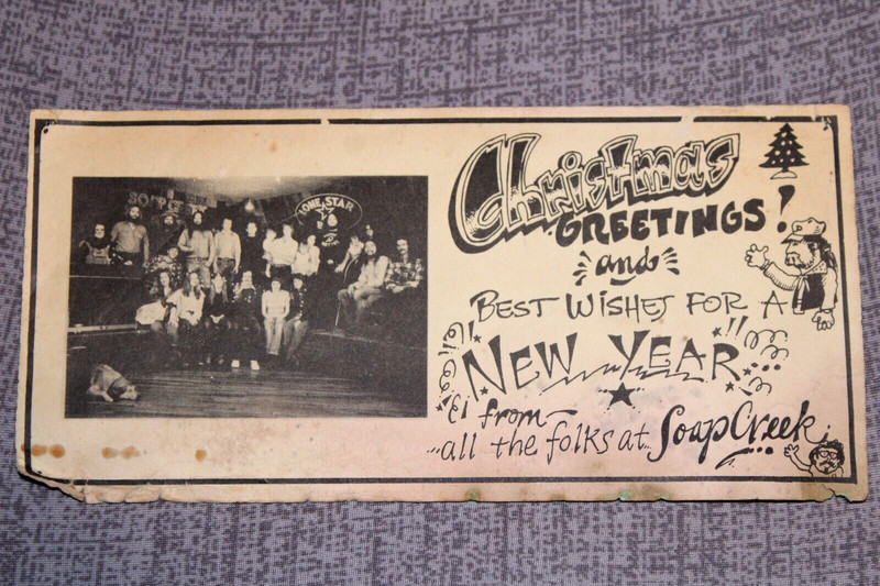 Vintage Undated Soap Creek saloon Christmas and New Year Greetings - Austin Tx