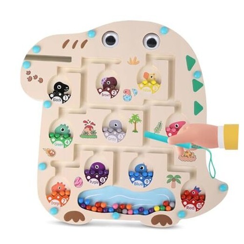 Magnetic Color and Number Maze, Magnetic Maze Puzzle Game, Montessori Toys for