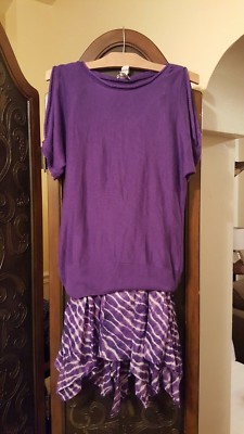 Chico's Matching Shirt and Skirt Size 0 Small Purple