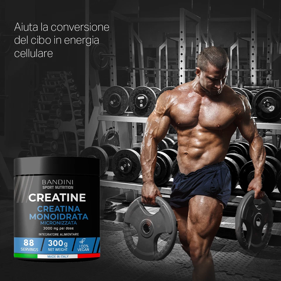 Bandini® Creatina Polvere 300g | Creatine Monoidrata Micronizzata, 100% Vegan - Immagine 3 di 4