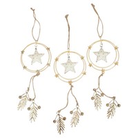 HäNgedeko Weihnachten Christbaumschmuck Stern 38Cm 3 Stk Gold Vintage, 3 StüCk