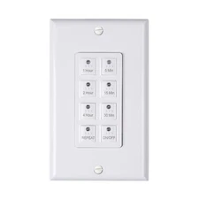 BN-LINK Countdown In-wall Timer Switch 5-15-30-60mins, 2-4 hours
