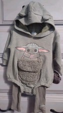 Star Wars Baby Yoda Infant 2 piece Romper and Pants Set 3-6m Grogu The Child