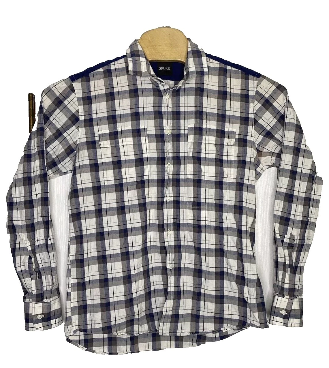 Spurr Algodão Casual Camisas de botões para Homens