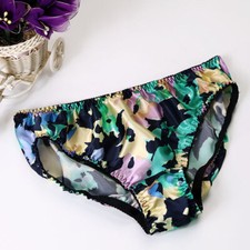 2 Pairs Womens Black Silk Panties Hipster Cheeky Floral Knickers 100 Nature Silk