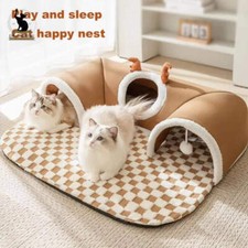 Cat Tunnel Bed Indoor,Cat Peekaboo Cave Bed for Multiple Cats