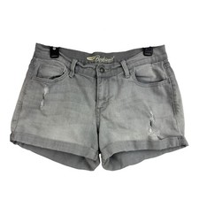 Old Navy Jean Shorts Size 8 Gray Distressed The Boyfriend Mid Rise Cuff A58