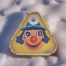 MCM Clown Tin Toy Metal Steel Ball Game Tinplate Adorable 50s 60s Rare Vtg