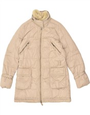 Marlboro Classics Womens Hooded Padded Coat Eu 46 Xl Beige Polyester An07