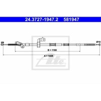 ATE Handbremsseil Bremsseil Hinten Links Passend FüR Toyota RAV 4 II CLA2_