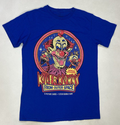 Killer Klowns From Outer Space Movie Retro Graphic T-shirt Women Small Blue