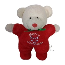 Soft Dreams Red Terry Thermal Merry Christmas Teddy Bear Plush Rattle Toy Plush