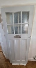 1930s Front Door solid wood timber. Light grey external and white satin internal
