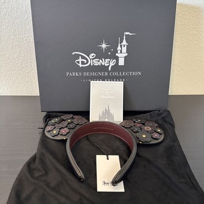 Disney X COACH OG Mickey Ear Headband-Leather Flowers