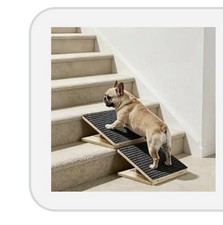 1-Dog Ramp Non-Slip Sturdy Supports Up to 100 lbs Natural Wood