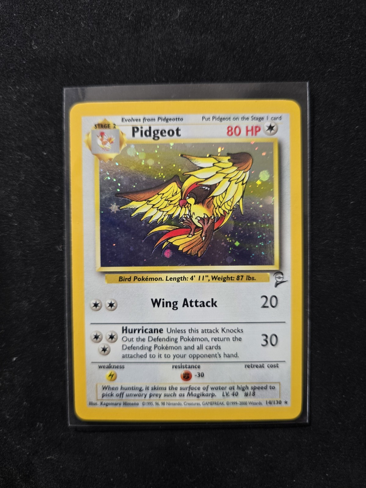 2000 Pokemon Pidgeot Base Set 2 Holo Foil Card 14/130