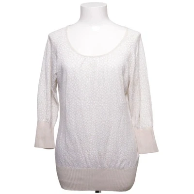 MB, pull en tricot, taille : XL, beige/blanc, coton/modal, imprimé #ql3 - Photo 1/4