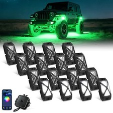 MICTUNING 16 Pods RGBW LED Rock Lights - Underglow Accent Glow Lights Waterproof