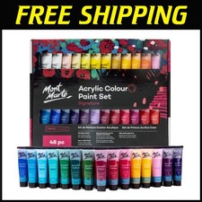 48 Color Acrylic Paints, Semi-Matte Finish, 36ml x 48 Tubes