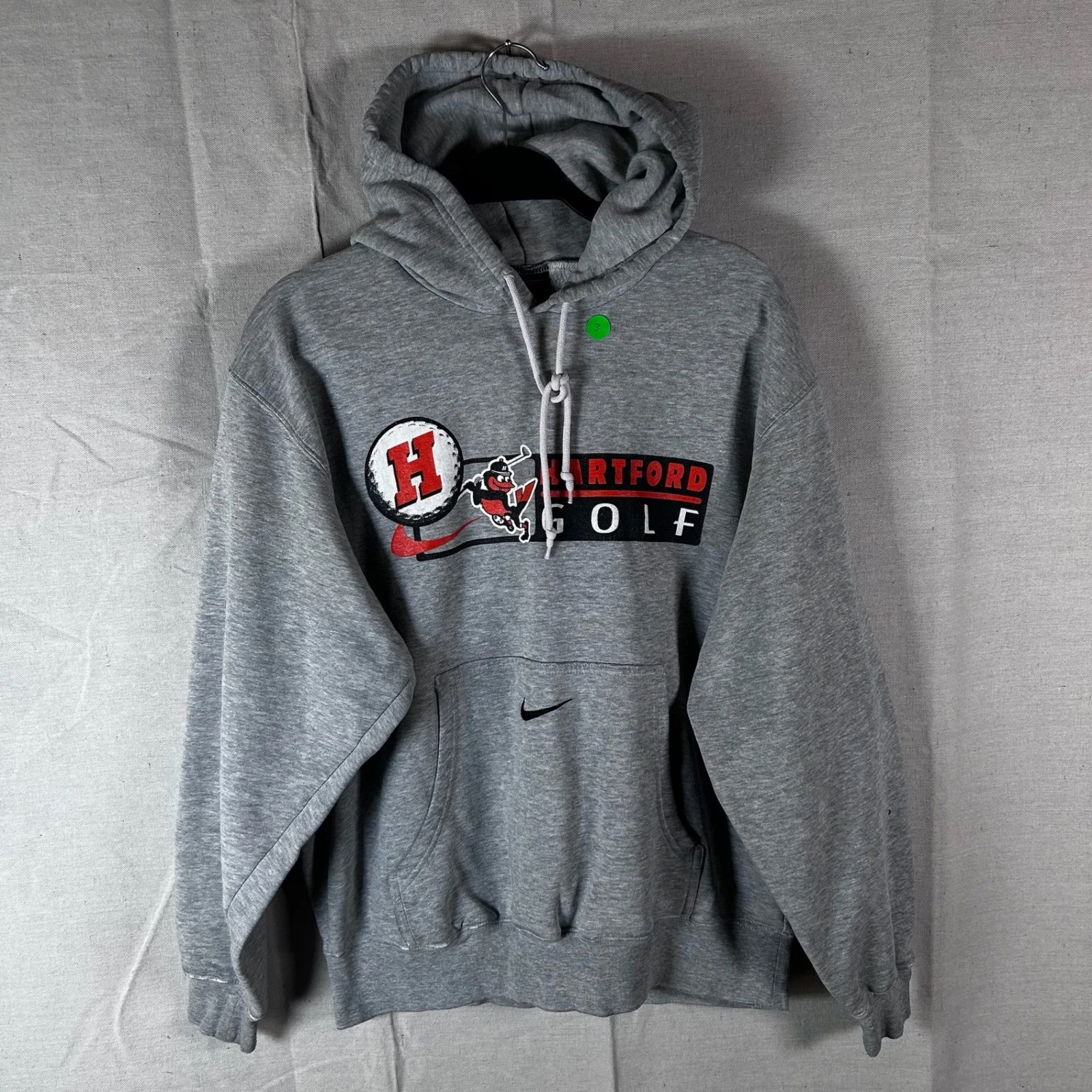 Vintage Y2K Nike Team Hartford Golf Hoodie Gray Mens Medium FA04 BLM Swoosh