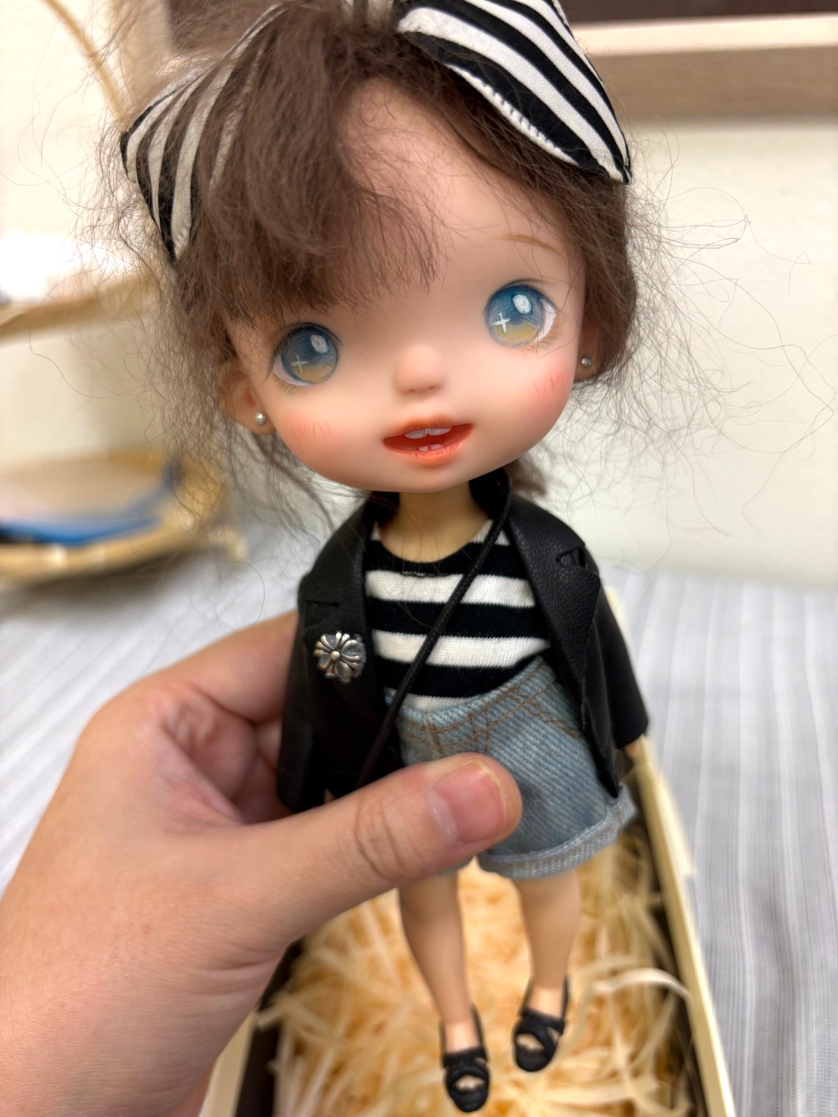 Hand drawn custom modified rubber doll