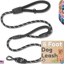 Roam Gear 6 Ft Heavy Duty Dog Leash - Reflective, Shock-Absorbing, Anti-Pull