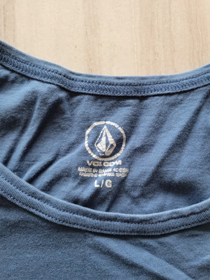 Mens Large Volcolm Tank Top With Embroidered Logo Blue With Stripe - Image 4 of 4