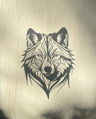 Wanddeko Wolfskopf schwarz 24 cm | Deko Wildtier Tribal Schlafzimmer