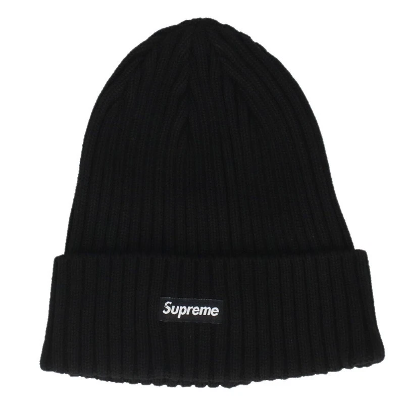 Supreme bonnet surteint petite boîte côte tricot chapeau noir 304052 Bs99 accessoire AC344