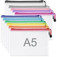 Dokumententasche A5 PVC Wasserdicht Faltbar ReißVerschluss 12 Farben 12 StüCk