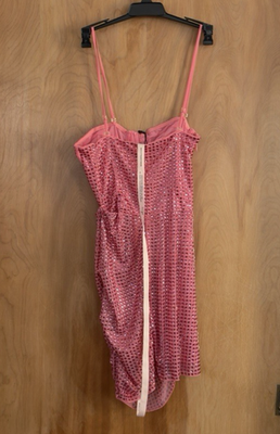 Oh Polly Azelie Embellished Draped Corset Mini Dress in Watermelon US Size  4 NWT | eBay