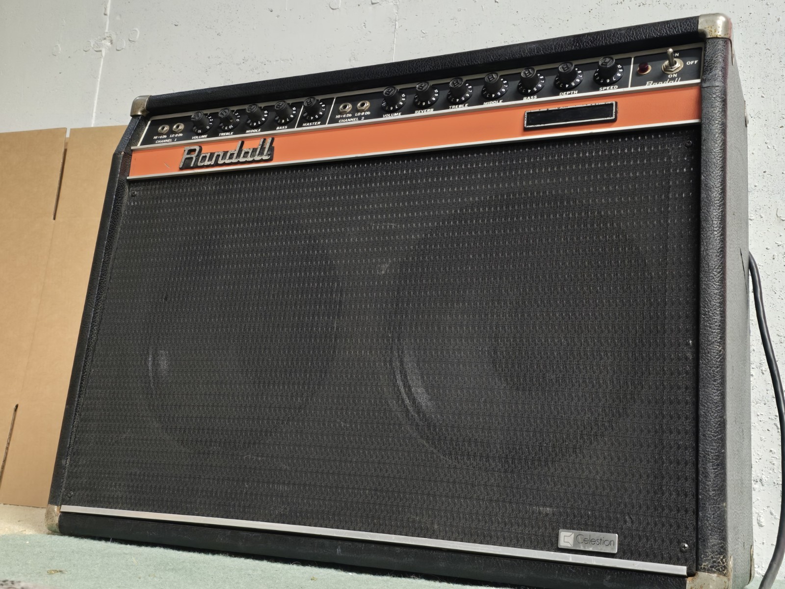 VINTAGE Randall Commander II RG-120 2x12 Combo Amp - Orange Stripe (Kurt Cobain