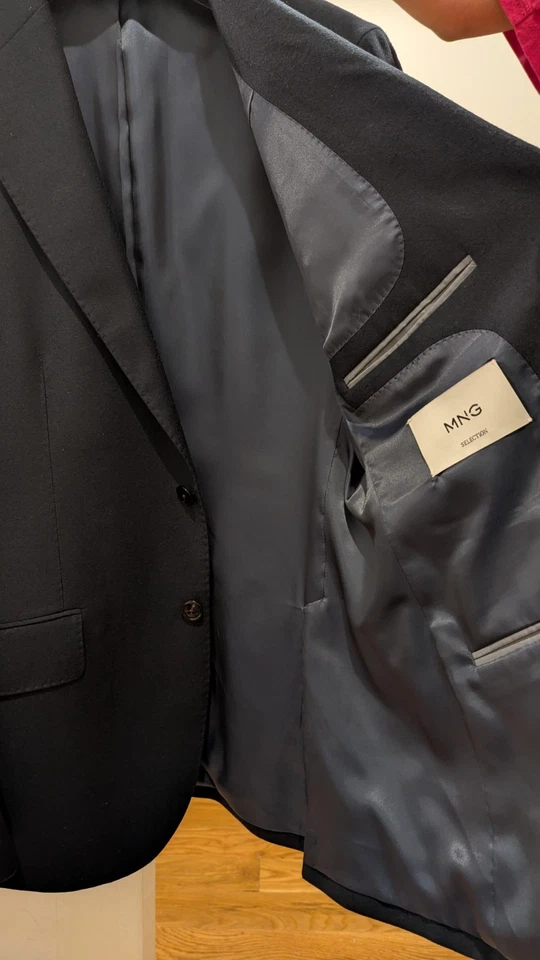 Mango Italian 100% Virgin Wool Flannel Suit Jacket 38 Pant 31 - Image 4 of 4