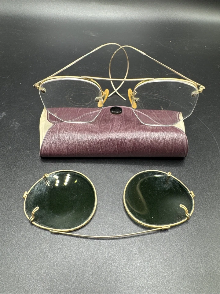 Bausch & Lomb B&L 1/10 12k GF Oro Relleno Medio Borde 42 Con Accesorio para Gafas de Sol Foto 3 de 4