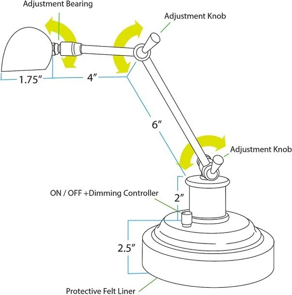 ¡NUEVO EN CAJA! Lámpara de Escritorio Cocoweb 14" Ajustable Piano Banqueros - Bronce Caoba _Envío Gratis Foto 3 de 3