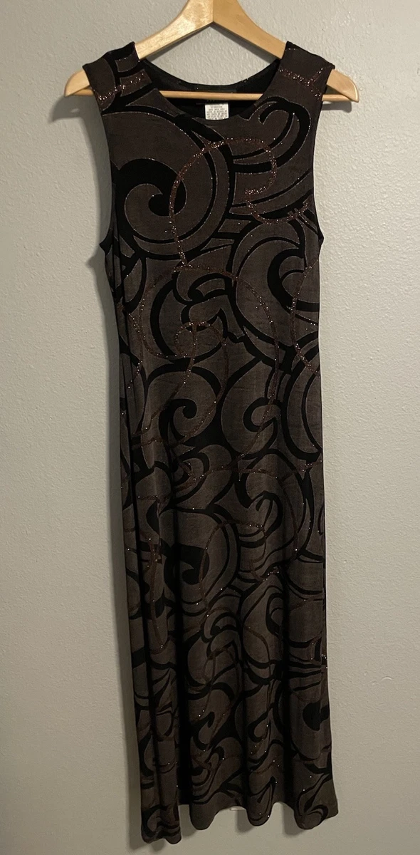 chinese dress ladies Connected Apparel Crossed Neck Sleeveless Jewelry Front Detail Ruched Empire Waist Solid Jersey Dress Black / 6 main image 1