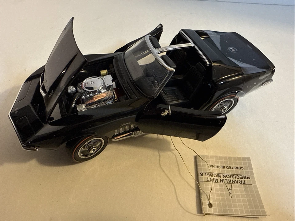 Chevrolet Corvette 1969 1/24 Franklin como nuevo negro 750 piezas S11E141! Foto 3 de 4