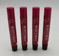 (4) Burt's Bees Lip Shimmer Sealed 0.09 oz Each RHUBARB
