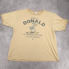 Vintage Disney Store Donald Duck Graphic Tee Brown Cotton Sz M