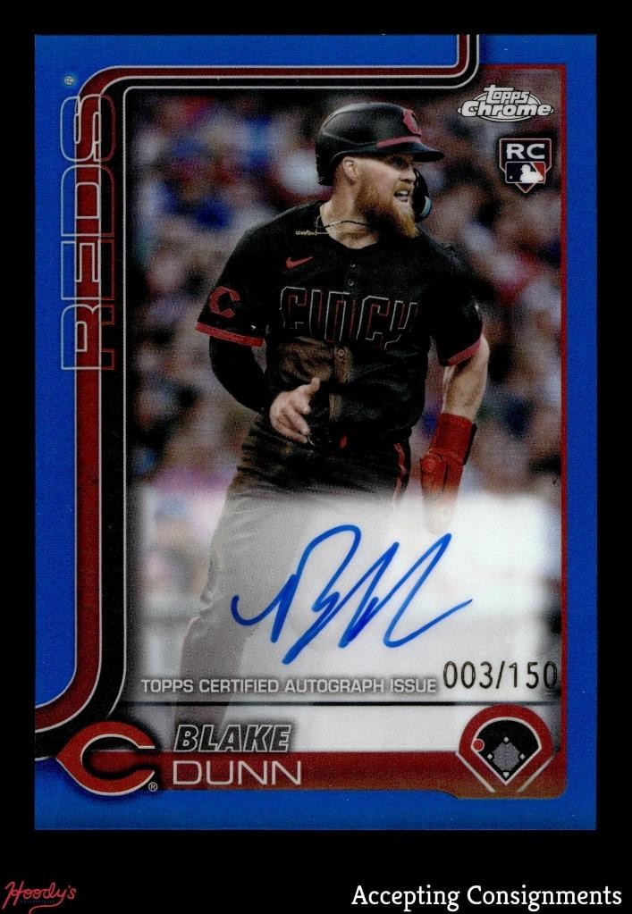 2025 Topps Chrome Rookie Autographs Blue Refractor #RABD Blake Dunn RC AUTO /150