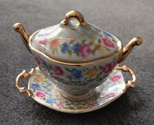 Terrine Rosenmuster Miniatur Schatulle Dekora...