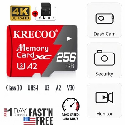 Micro SD Card with Adapter 64GB 128GB 256GB 1TB Class 10 for Dash Cam Camera lot