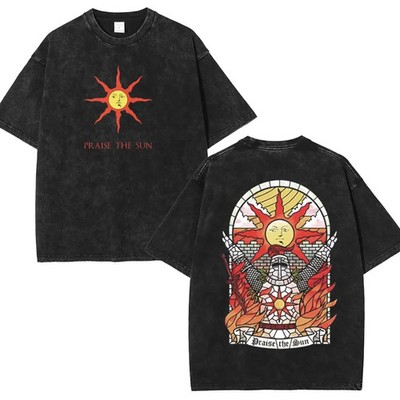 Dark Souls Praise The Sun Game  Tshirt 2 Sided Cotton unisex graphic game movie