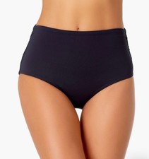 Anne Cole Live In Color Convertible High Waist Shirred Swim Bottom Navy XL, NWOT