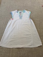 Vinyard Vines Target Beach Tunic Cover Up Size M 100% Cotton White seersucker 