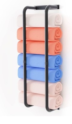Black Metal Towel Rack Tower bathroom or Home Gym New In Box