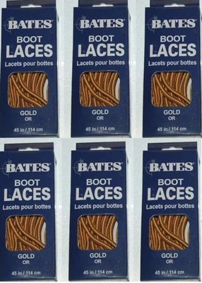 6 Pair Bates Strong Braid Round Boot & Shoe Laces 45 Inch