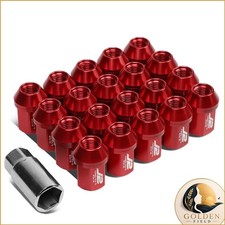 J2 Engineering 20 Pcs 7075 Aluminum M12x1.5 Lug Nuts Red Fit Conical Seat